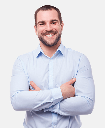 my personal photo ,i wear Light blue shirt with a slight smile and a white background